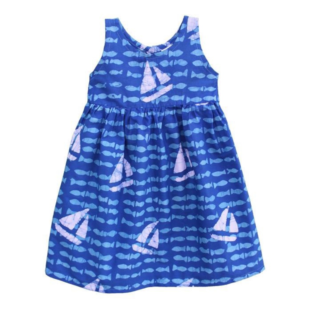 👗Toddler Girl Sailboat Dress Handmade in Ghana by Global Mamas EUC! 2T